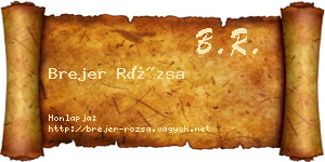 Brejer Rózsa névjegykártya